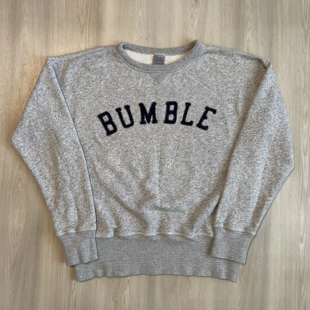 Men's Ebbets Field Flannels Vintage 60s Repro Bumble Spellout Sweater USA Small